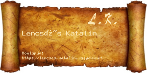 Lencsés Katalin névjegykártya