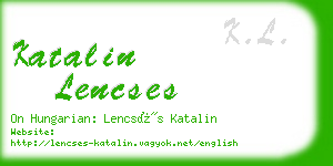 katalin lencses business card